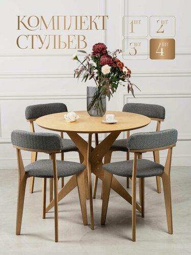 Изображение товара Стулья для кухни, стул мягкий со спинкой, деревянный, кухонный