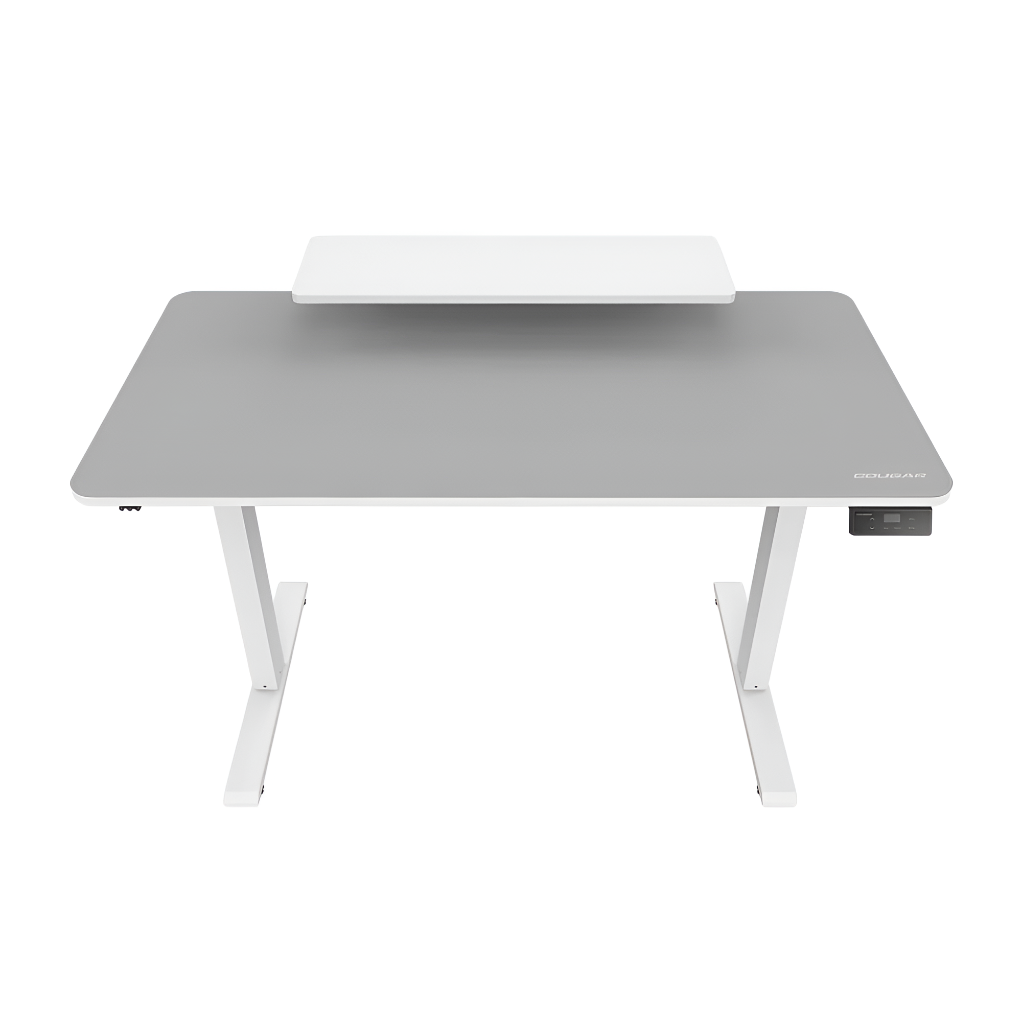 Cougar E-Star 120 White — современный игровой стол с электрической регулировкой высоты, стильным белым дизайном.