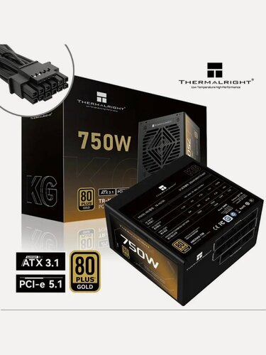 Изображение товара Блок питания Thermalright KG, 750Вт, полностью модульный, черный