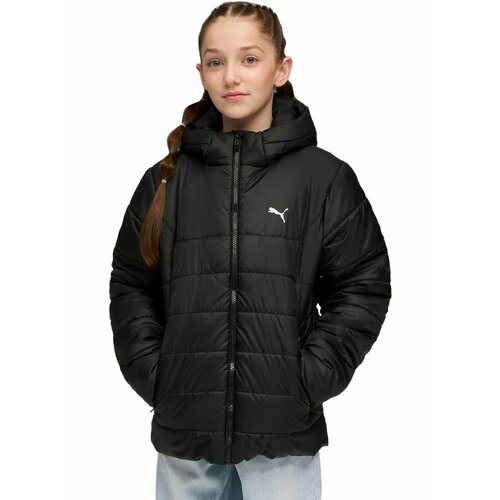 фото Куртка puma ess hooded padded jacket, размер 152, черный
