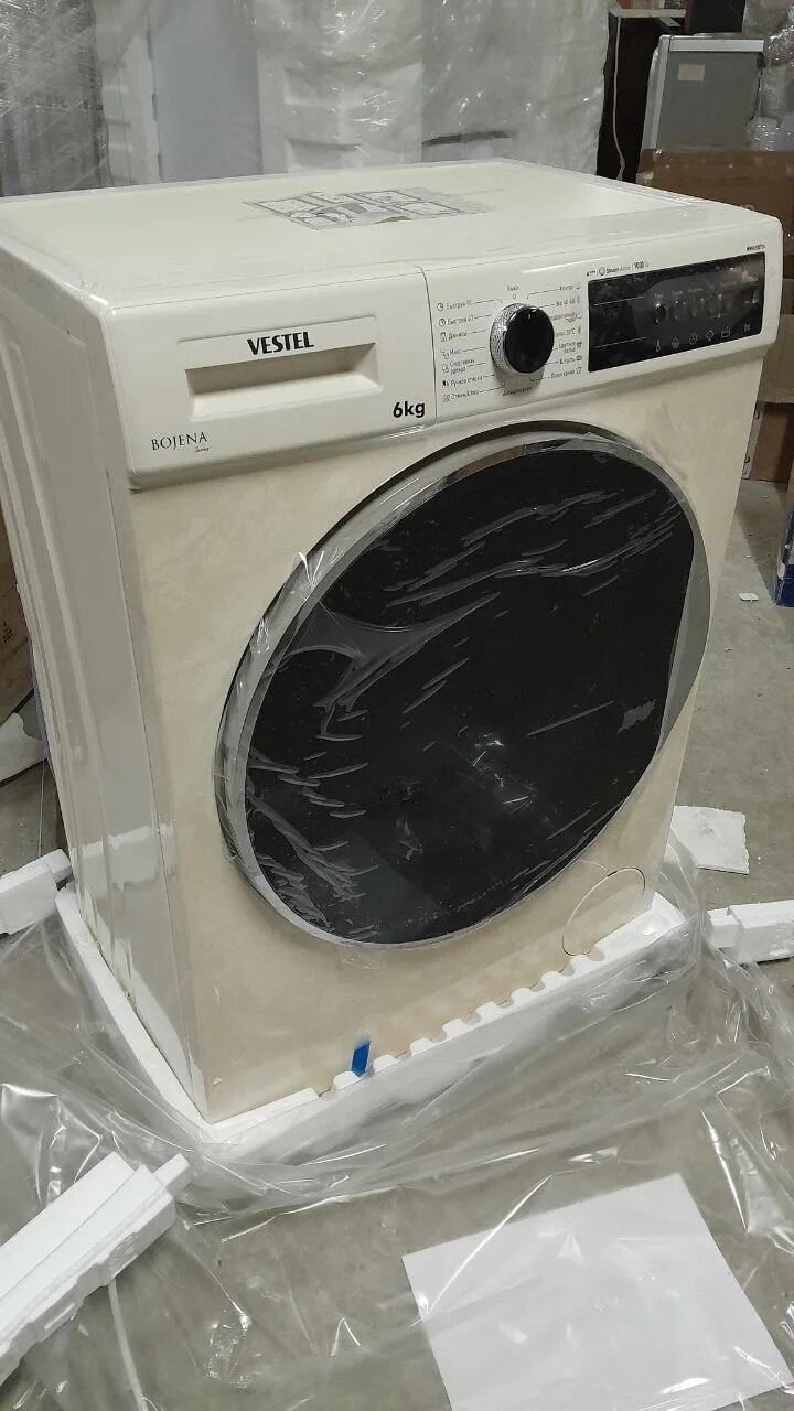 Стиральные машины фронтальная VESTEL WMS6100T2G мраморно-бежевый, 6 кг, дисплей, пар (уценка)
