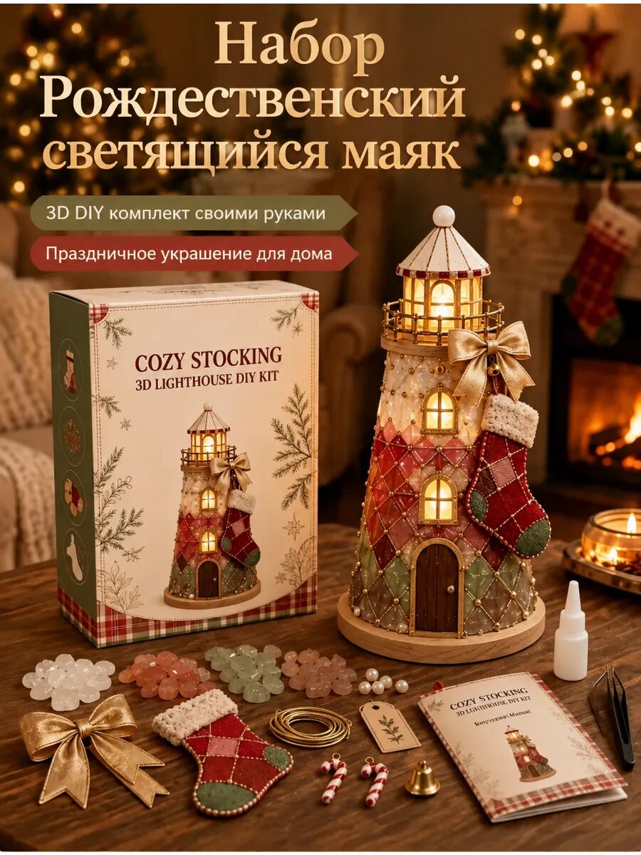 Набор DIY «Маяк» из морского стекла с LED