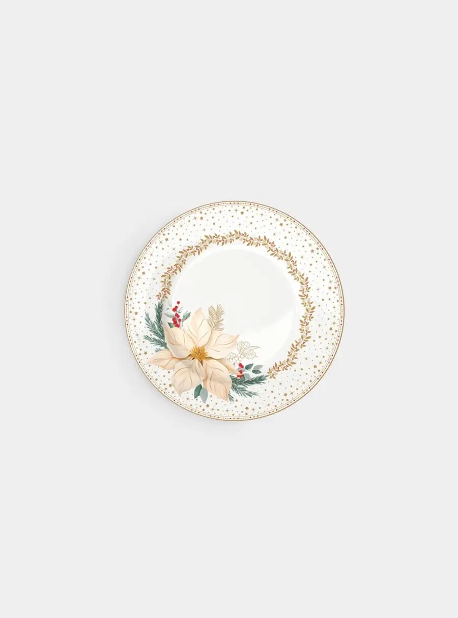 Тарелка десертная, 19 см, фарфор P, белая, Цветок, White Elegance