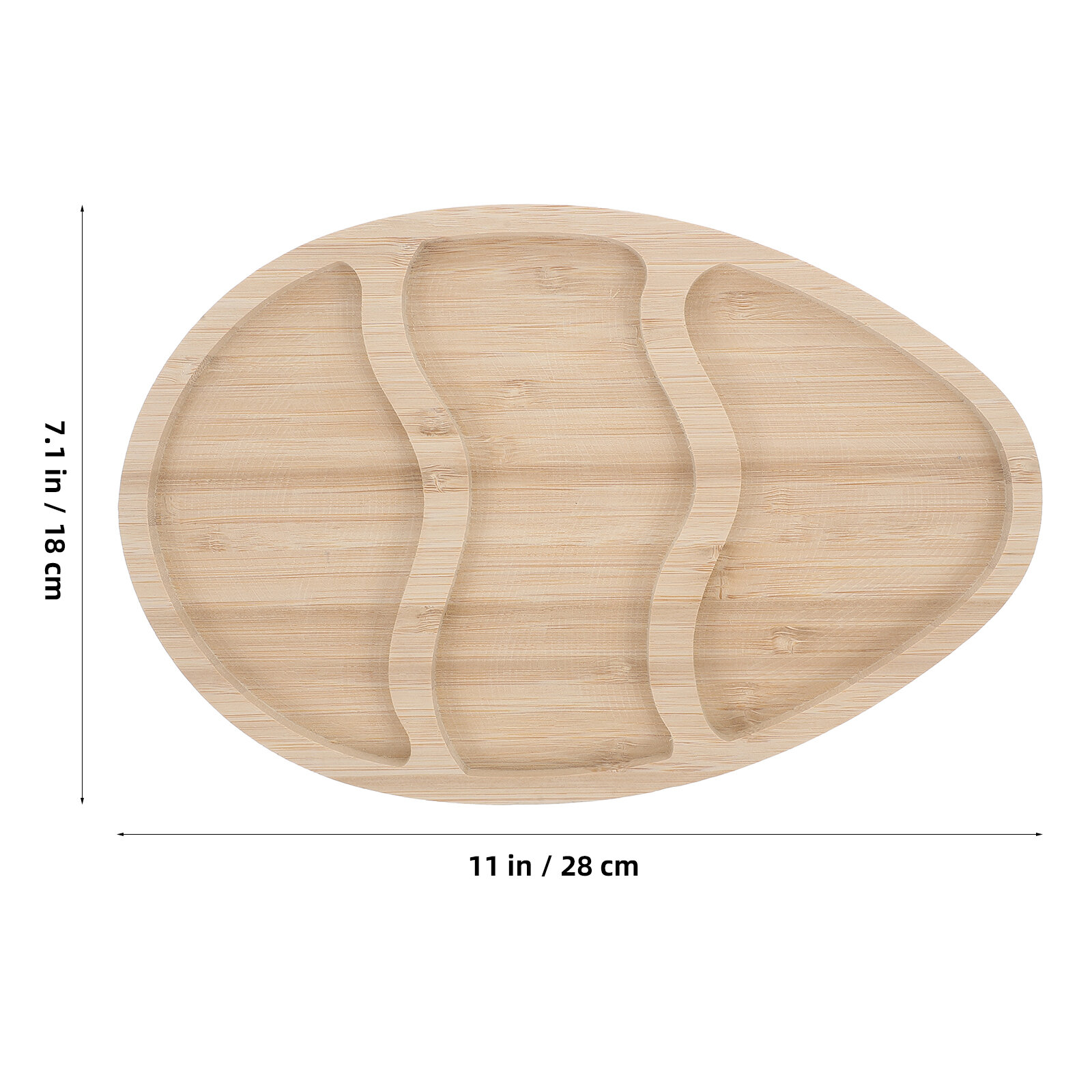 Поднос Для Подачи Еды В Форме Яйца Из Бамбука 28.00X18.00X1.50CmIdeal Для Праздничных Мероприятий И Пасхи