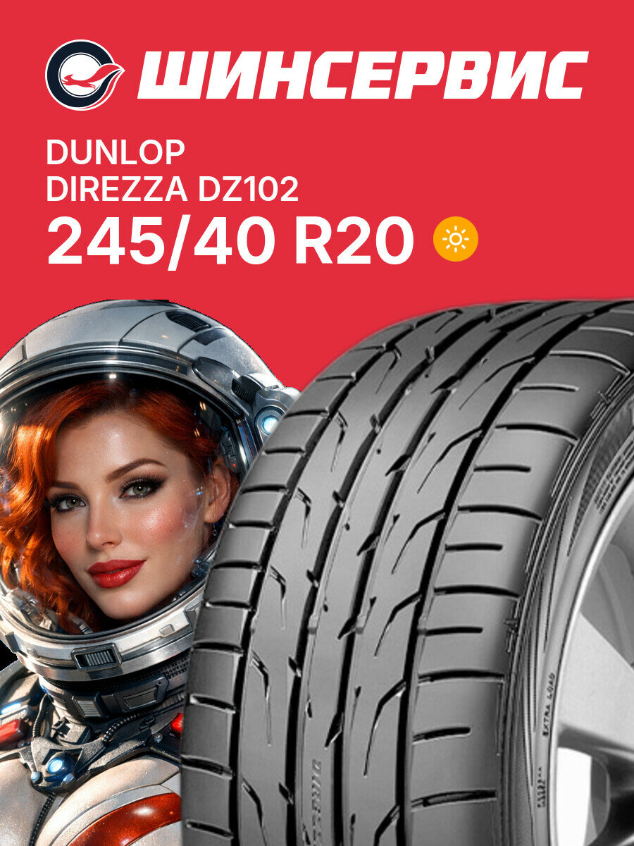 Летняя шина Dunlop Direzza DZ102 245/40 R20 99 W, летняя автомобильная резина