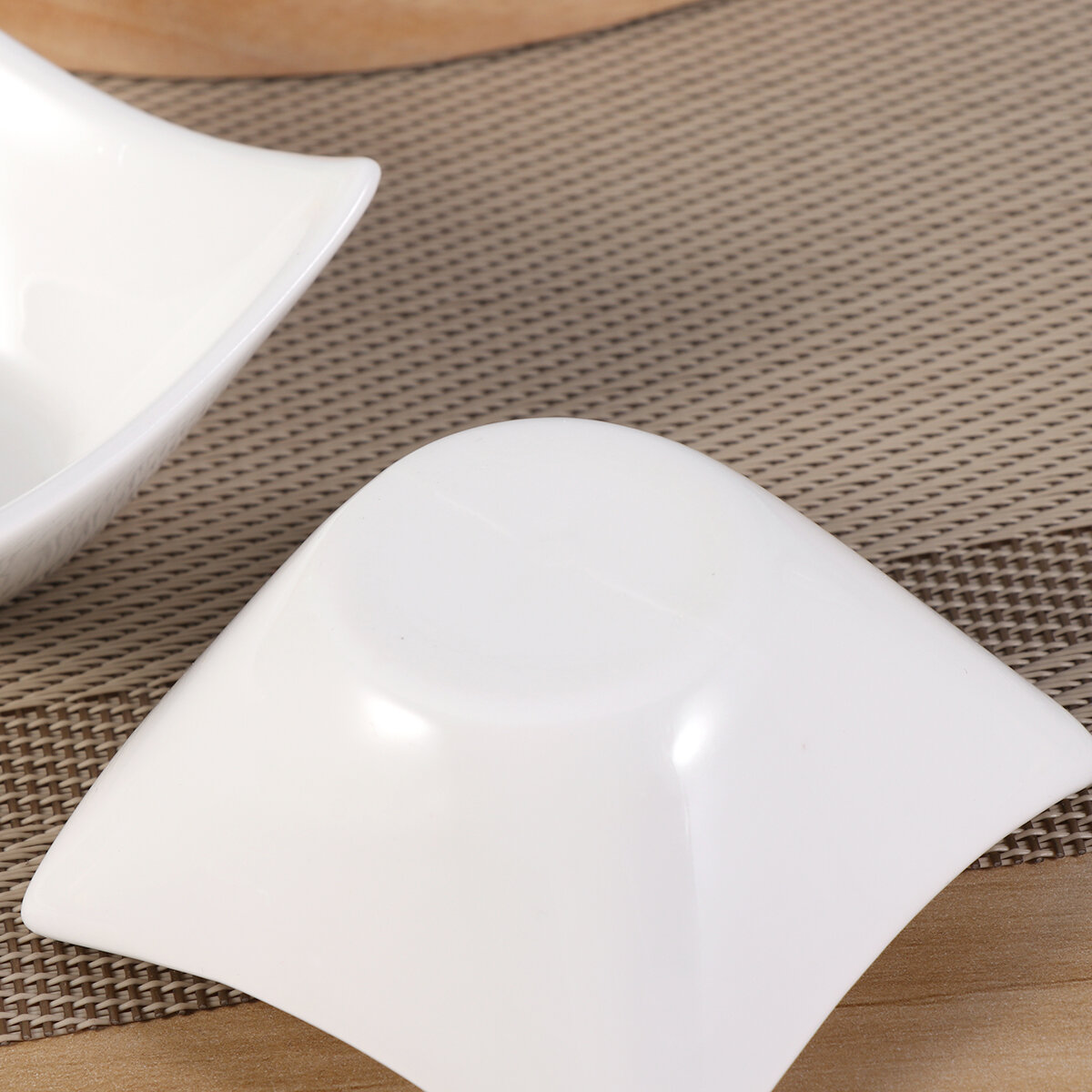 Блюдо Для Подачи Соусов 2 Шт Цвет Белый Из Керамики Высокого Качества 2pcs White