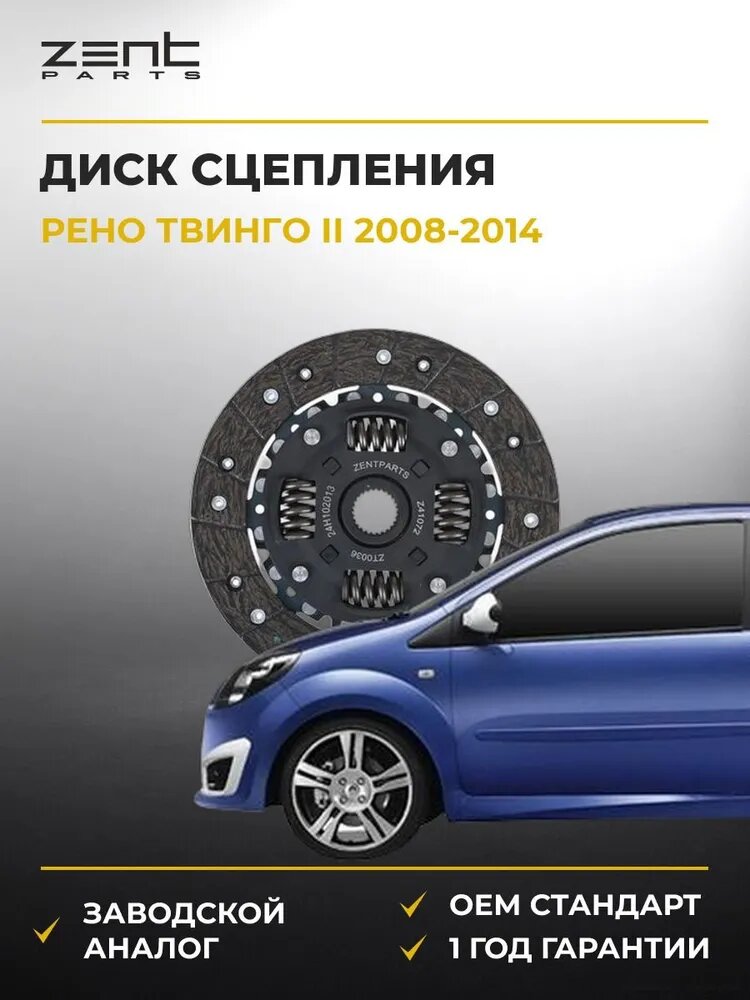 Диск сцепления Zentparts Z41072 Рено Твинго II Renault Twingo II 2008-2014