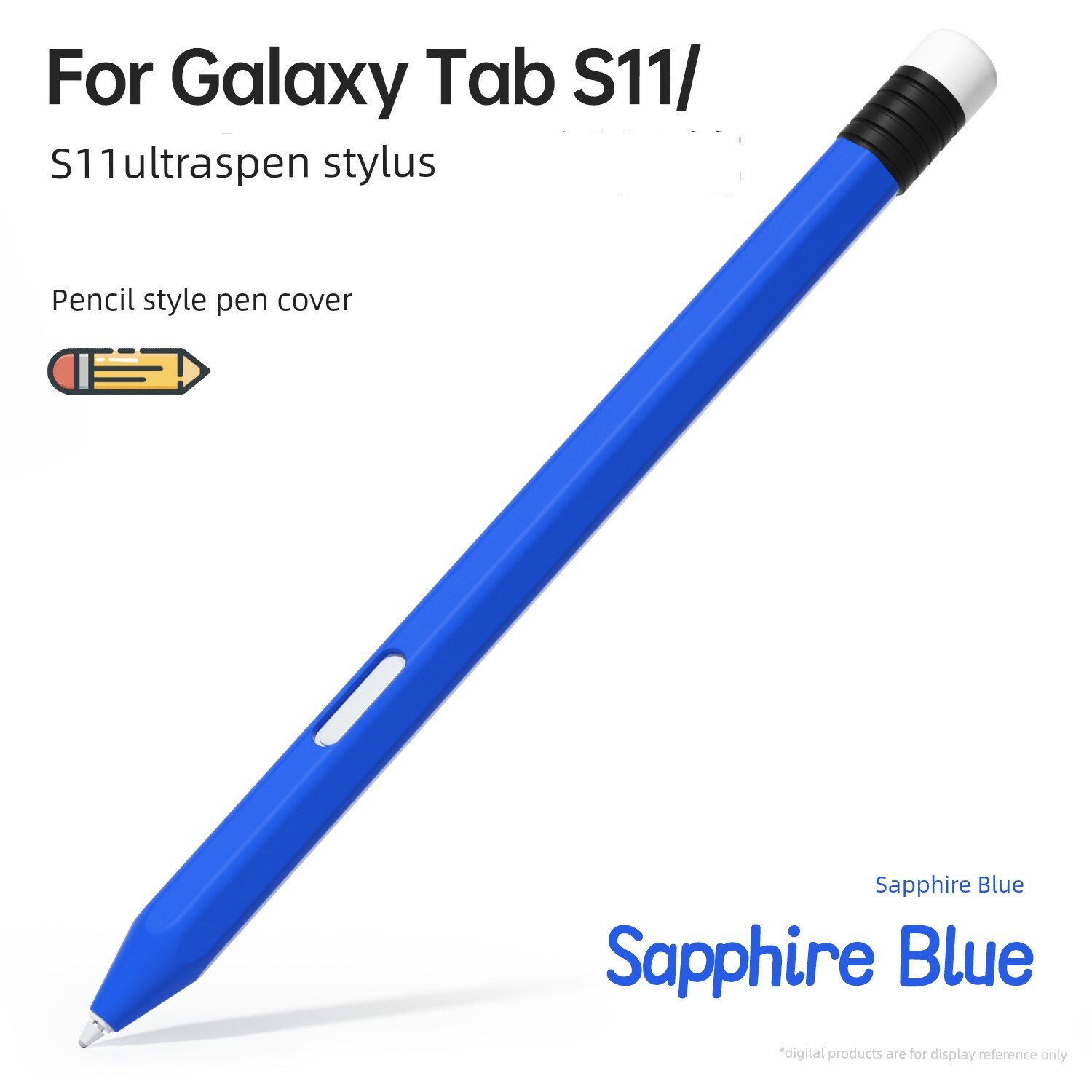 Силиконовый чехол для стилуса S Pen для Samsung Galaxy Tab S11 S Ultra защитный чехол - Сапфировый синий