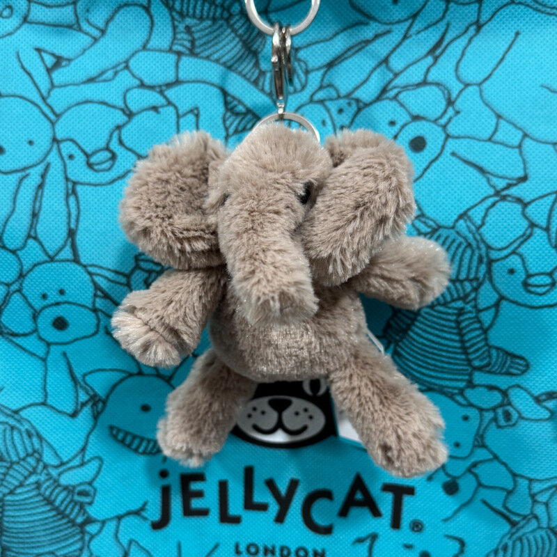 Плюшевый брелок Jellycat Smaji Elephant для сумки, подвеска, игрушка, подарок без пылевого мешка - 1 шт