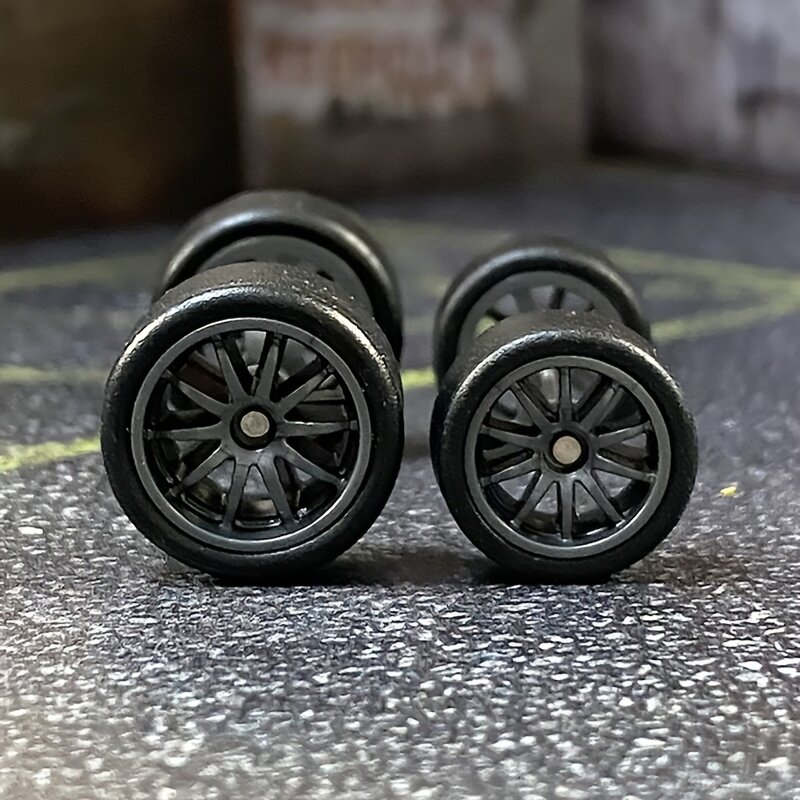 Ступицы колёс для статичных моделей автомобилей 1:64, мульти-спицы, 1 большая и 1 маленькая ступица в наборе, съёмные резиновые покрышки и ABS-диски, для любительских модификаций, модель F08-K