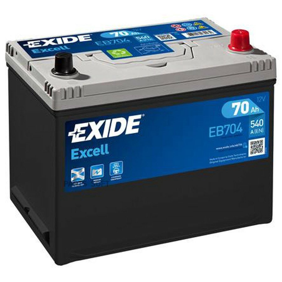 Аккумулятор EXIDE EB704 от официального дистрибьютора, EXIDE, артикул EB704