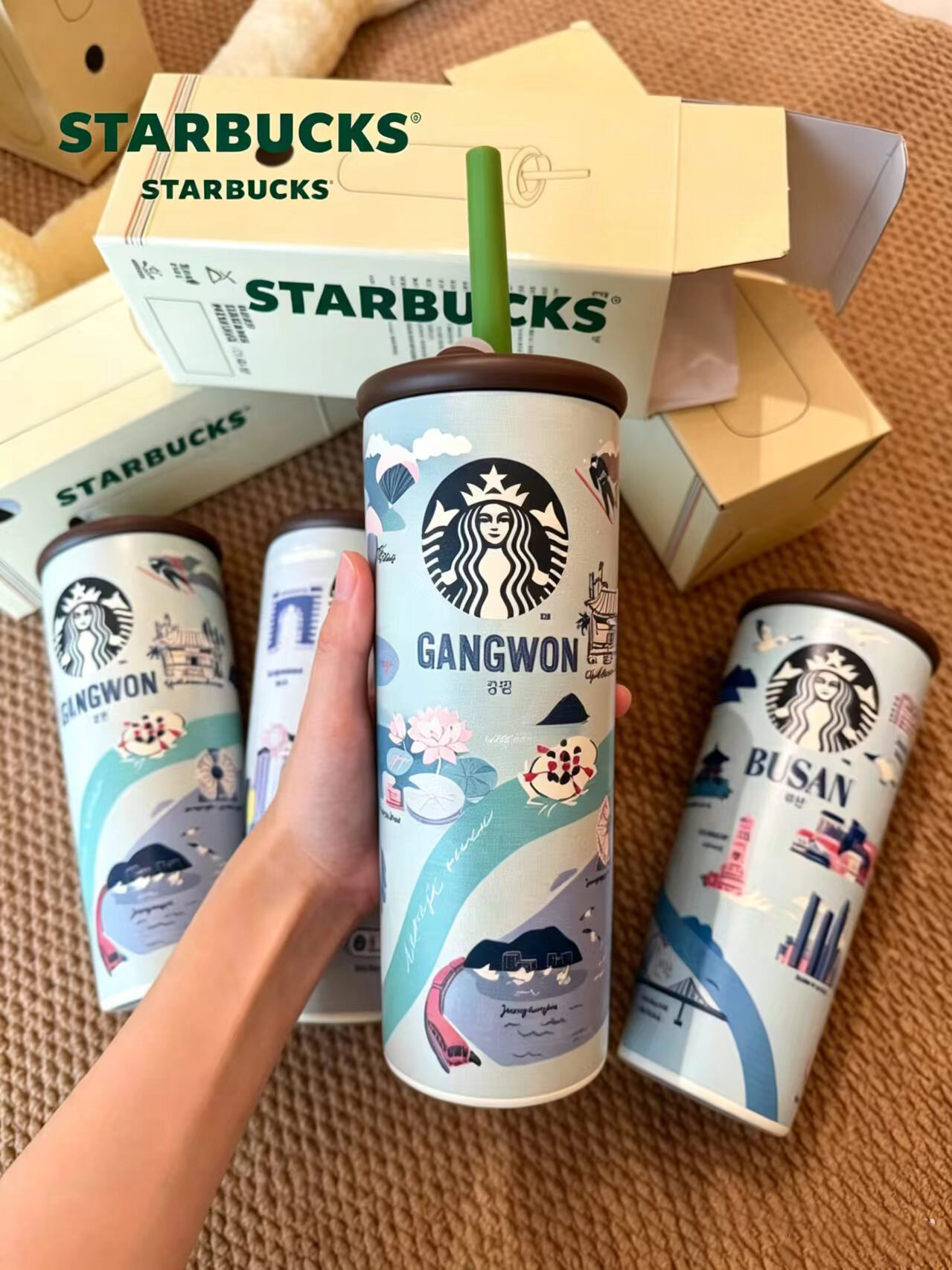 Новая термокружка Starbucks из нержавеющей стали 304 с цветочным узором, 650 мл.