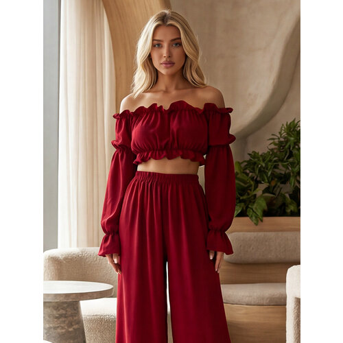 фото Комплект одежды mimi pajamas new, размер xs, бордовый