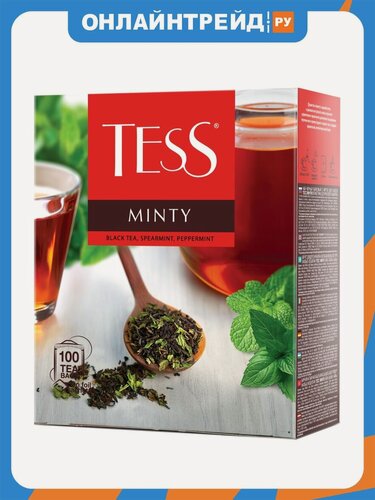Изображение товара Чай Tess Minty черный с добавками, 100 пакетиков