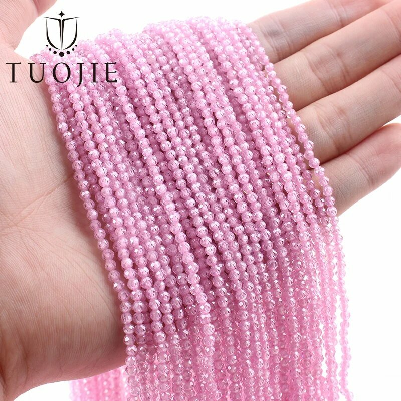 Бусины кубического циркония розовые 3 мм, Color: 2pink
