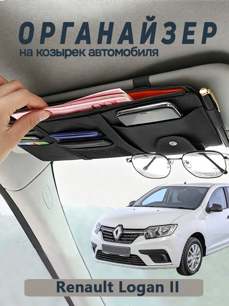 Органайзер на солнцезащитный козырек автомобиля Renault Logan II