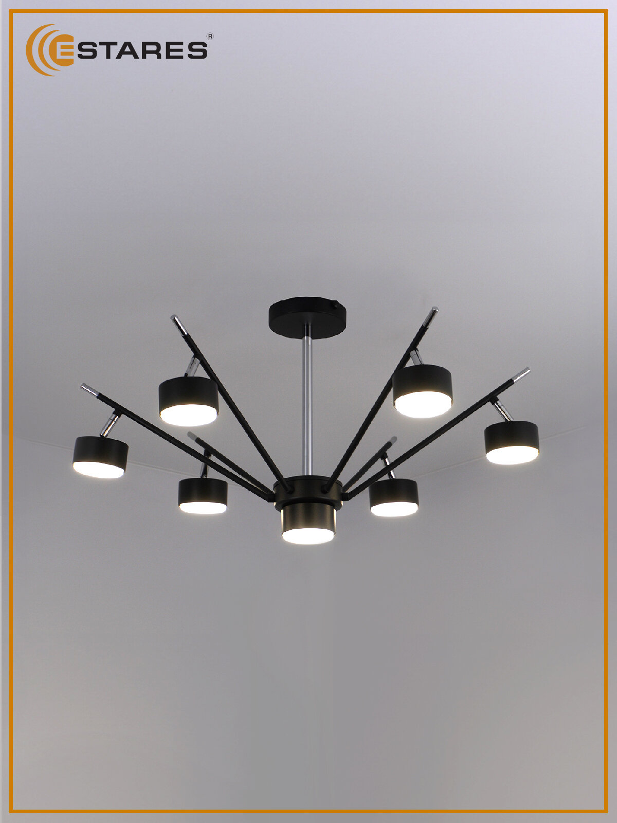 Люстра потолочная ATENA 7хGX53 R-750x350-BLACK/CHROME-220-IP20