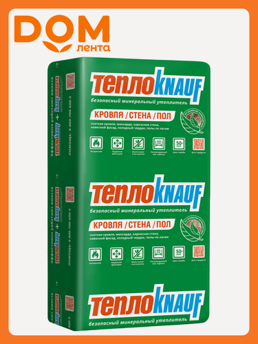 Изображение товара Теплоизоляция KNAUF ТеплоKNAUF, для кровли и стен, 12м², 50мм