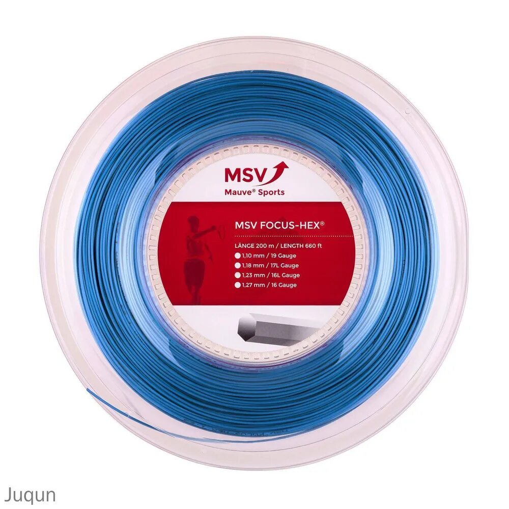 Струны для ракетки MSV FOCUS-HEX, моноволокно, 200 м, 1.27 мм, голубой