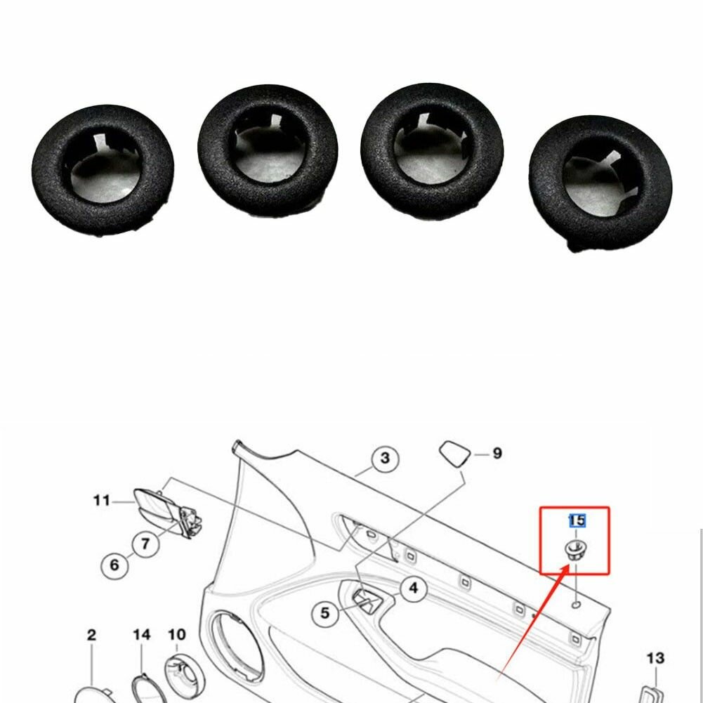 Кольцо ручки замка дверной панели для BMW E46 3 серии 1998-2004, OEM 51418200729, ABS, черное, замена, накладка