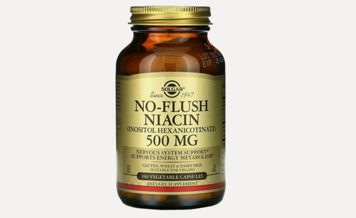 Изображение товара Solgar No-Flush Niacin Ниацин без без приливов жара 500 мг 100 вегетарианских капсул