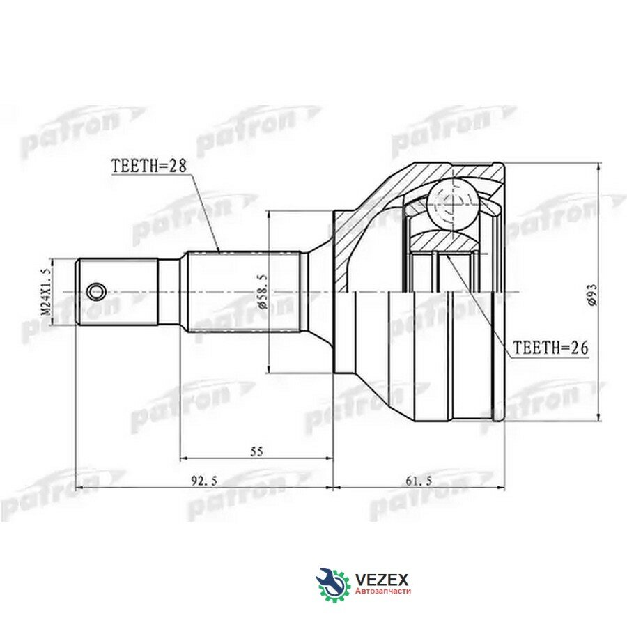 PATRON PCV3115 ШРУС наружный