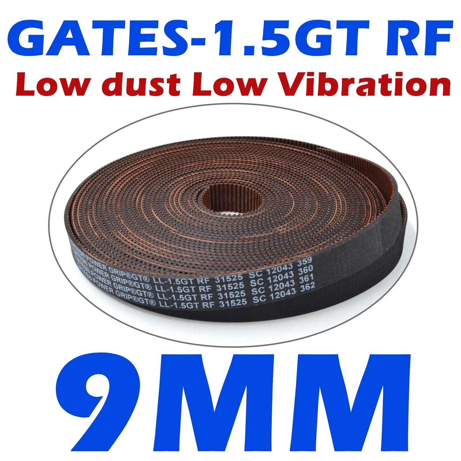 Ремень приводной GATES-1.5GT RF 9 мм, 5M, Low dust Low Vibration