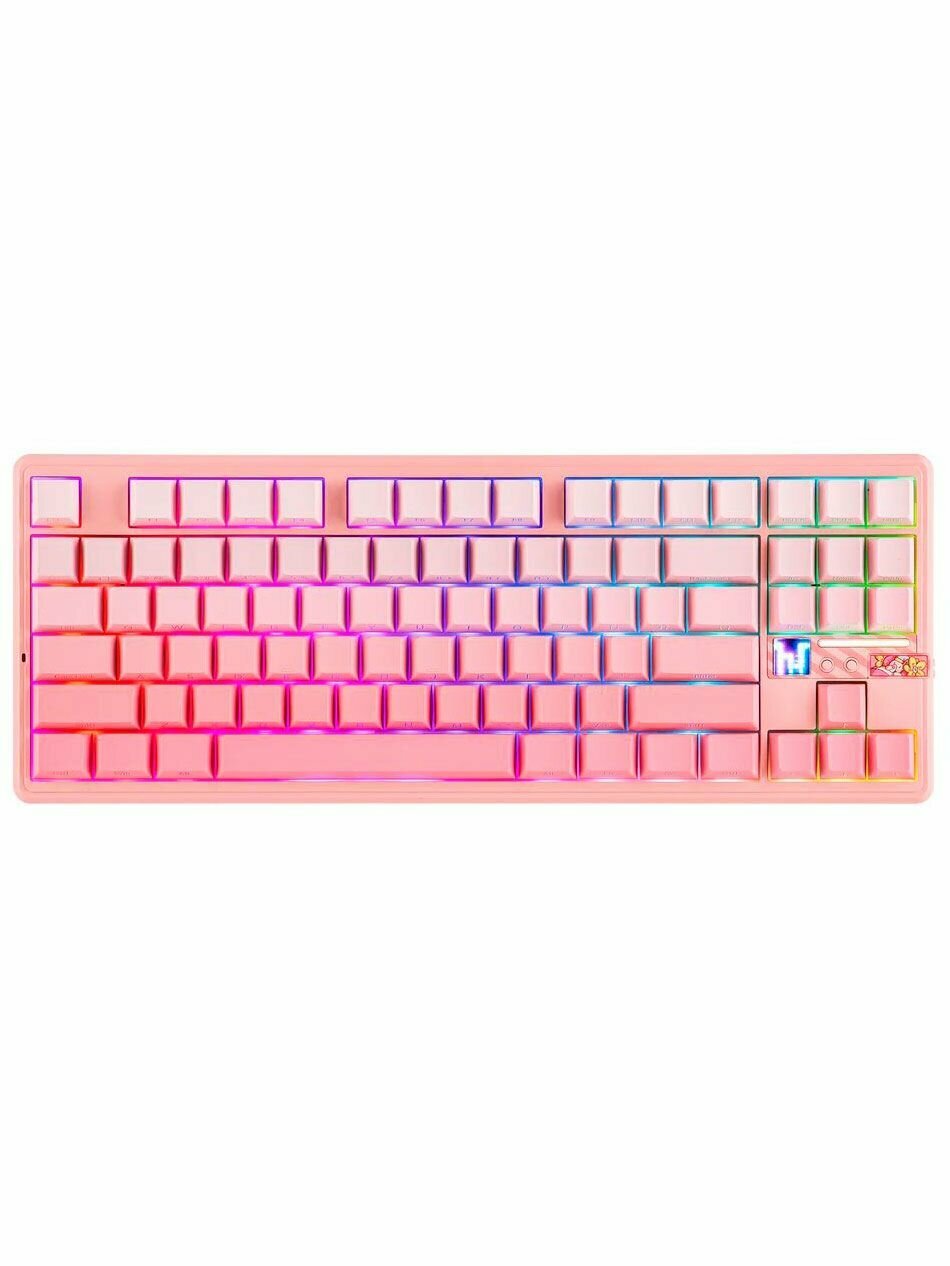 AULA F87PRO V2 Gradient Pink Leobog Strawberry Mint switch Беспроводная механическая игровая клавиатура, русская раскладка