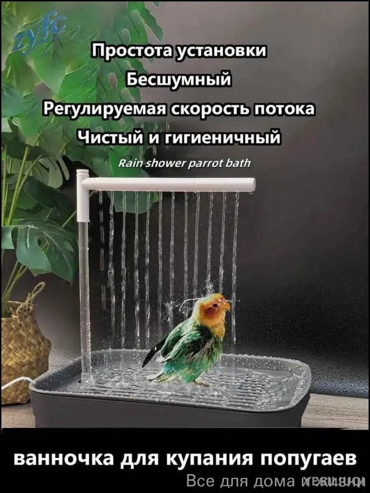Купалка для попугаев - это специальное оборудование для купания домашних попугаев и птиц. Он бесшумен и имеет регулируемый поток-черный-маленький