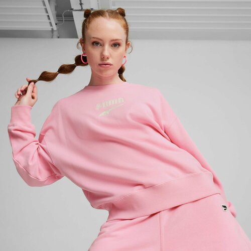 фото Свитшот puma downtown oversized crew, размер xs, , розовый
