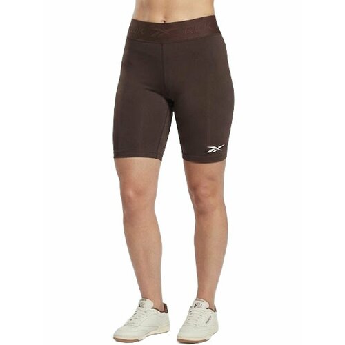 фото Шорты спортивные reebok identity train ruched biker shorts w, размер s, коричневый
