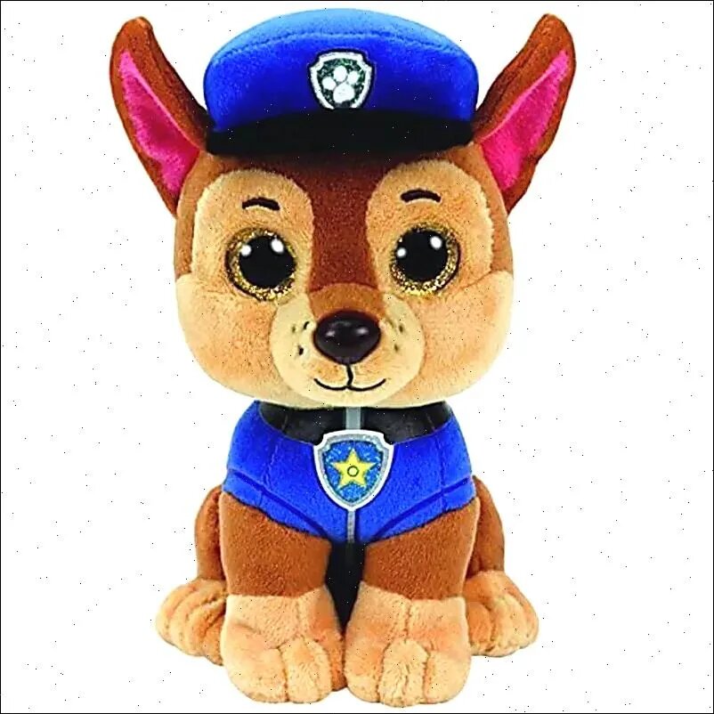Игрушка из плюша - Пес Маршал из Патруля Щенячий Патруль, герой Чейз, фигурка собачки в плюшевом облике с камнями