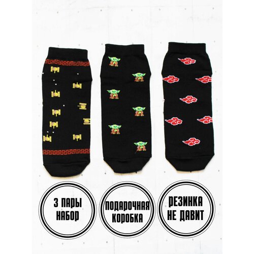 фото Носки snugsocks, комплект, 3 пары, размер 36-41, черный