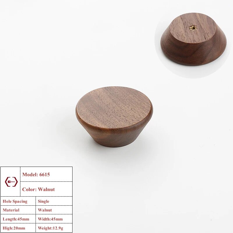 Деревянная ручка для шкафа Walnut 6615 45mm
