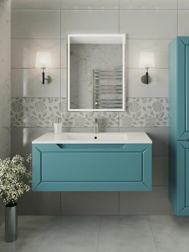 Изображение товара Тумба под раковину в ванную 100 подвесная Alba Аквамарин аквакрафт, без раковины