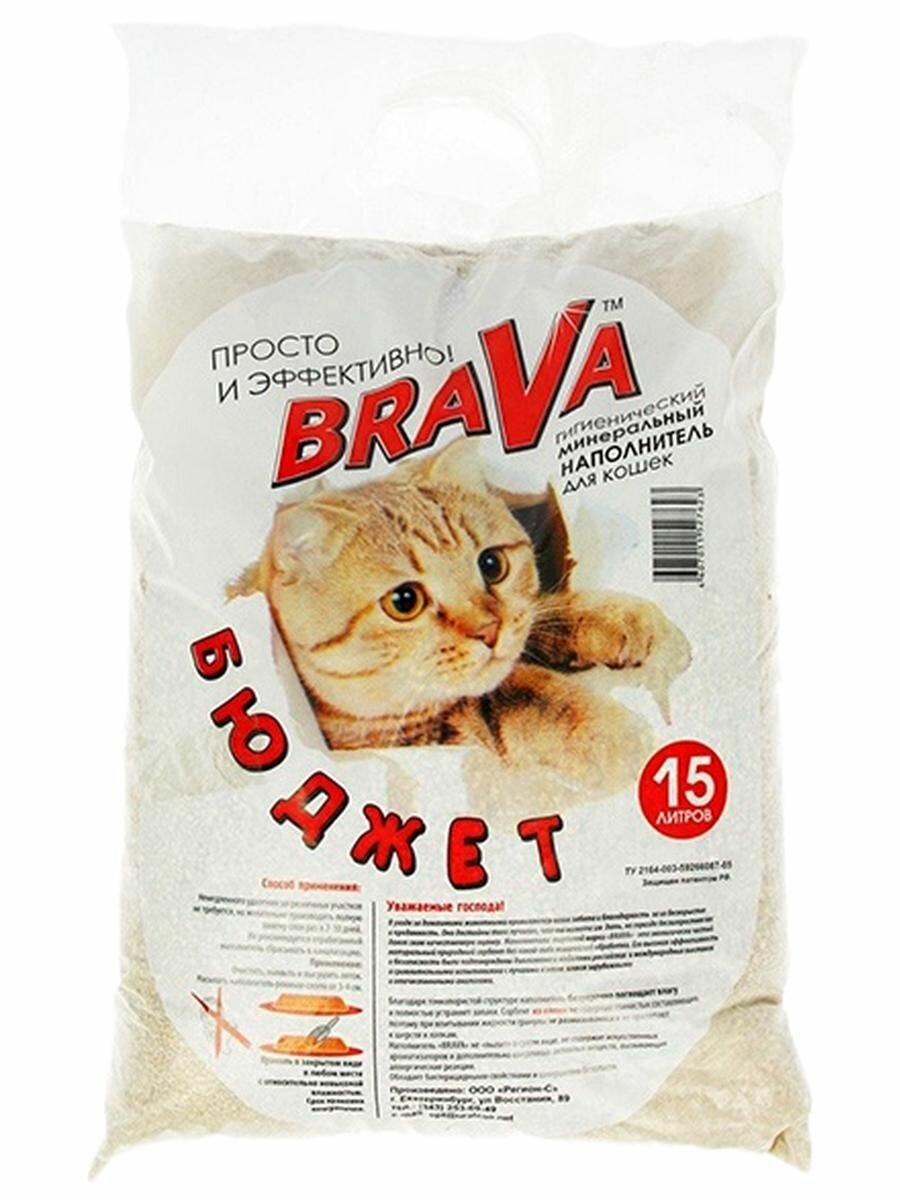 Наполнитель для кошачьего туалета Брава (Бюджет) 15 л