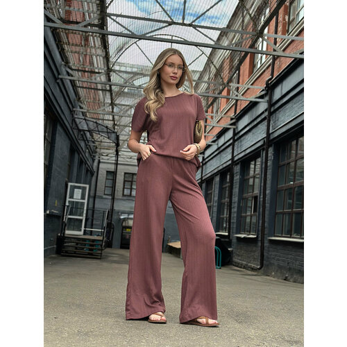 фото Пижама buy-tex.ru костюм женский, размер 42-44, коричневый