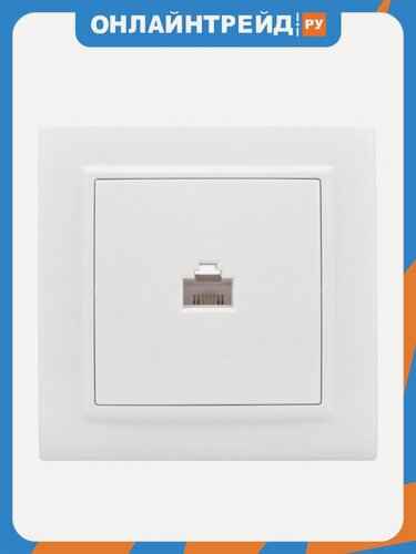 Изображение товара Розетка Ekf Basic Минск RJ-45 1-местная СП белая (ERK01-035-10)
