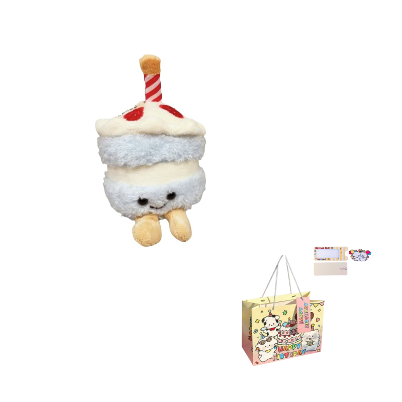 Плюшевый брелок унисекс KUMAOYA, Birthday Cake-Blue, 9 см