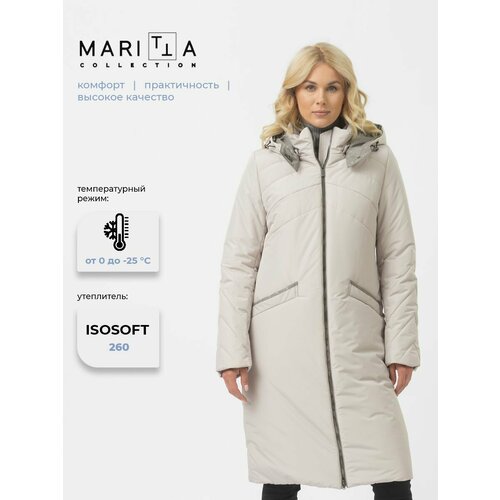 фото Пальто maritta, размер 48, серый