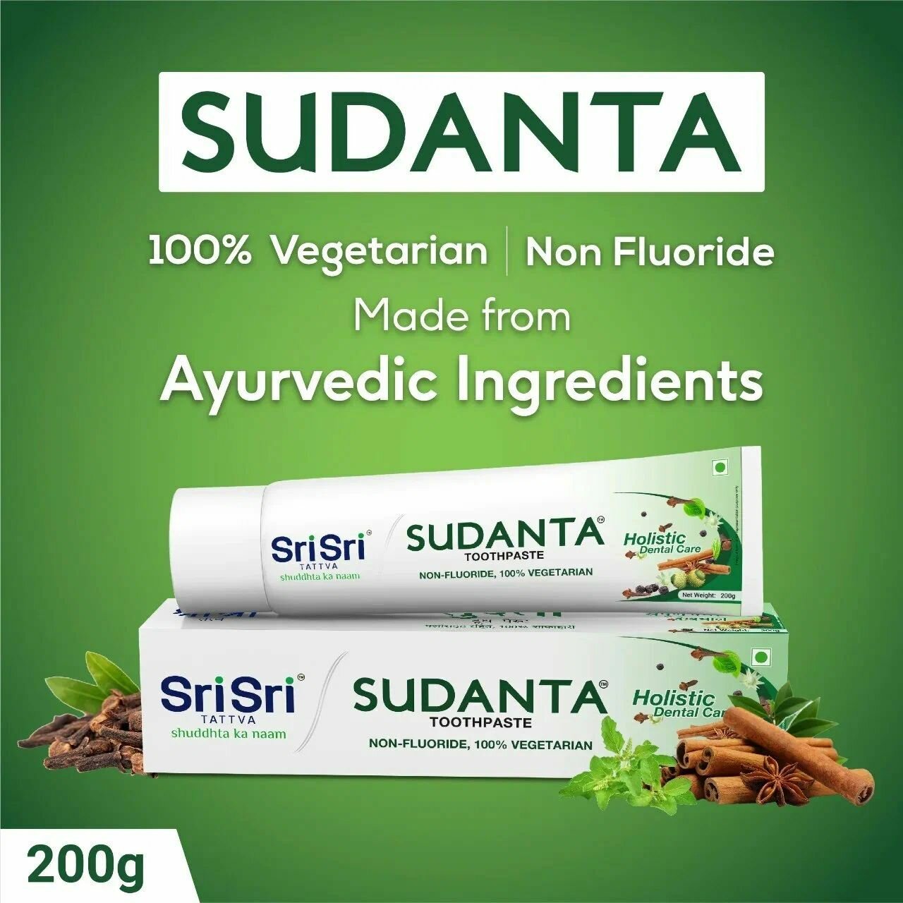 Зубная паста Суданта Sudanta Toothpaste, Sri Sri Tattva 100 гр.