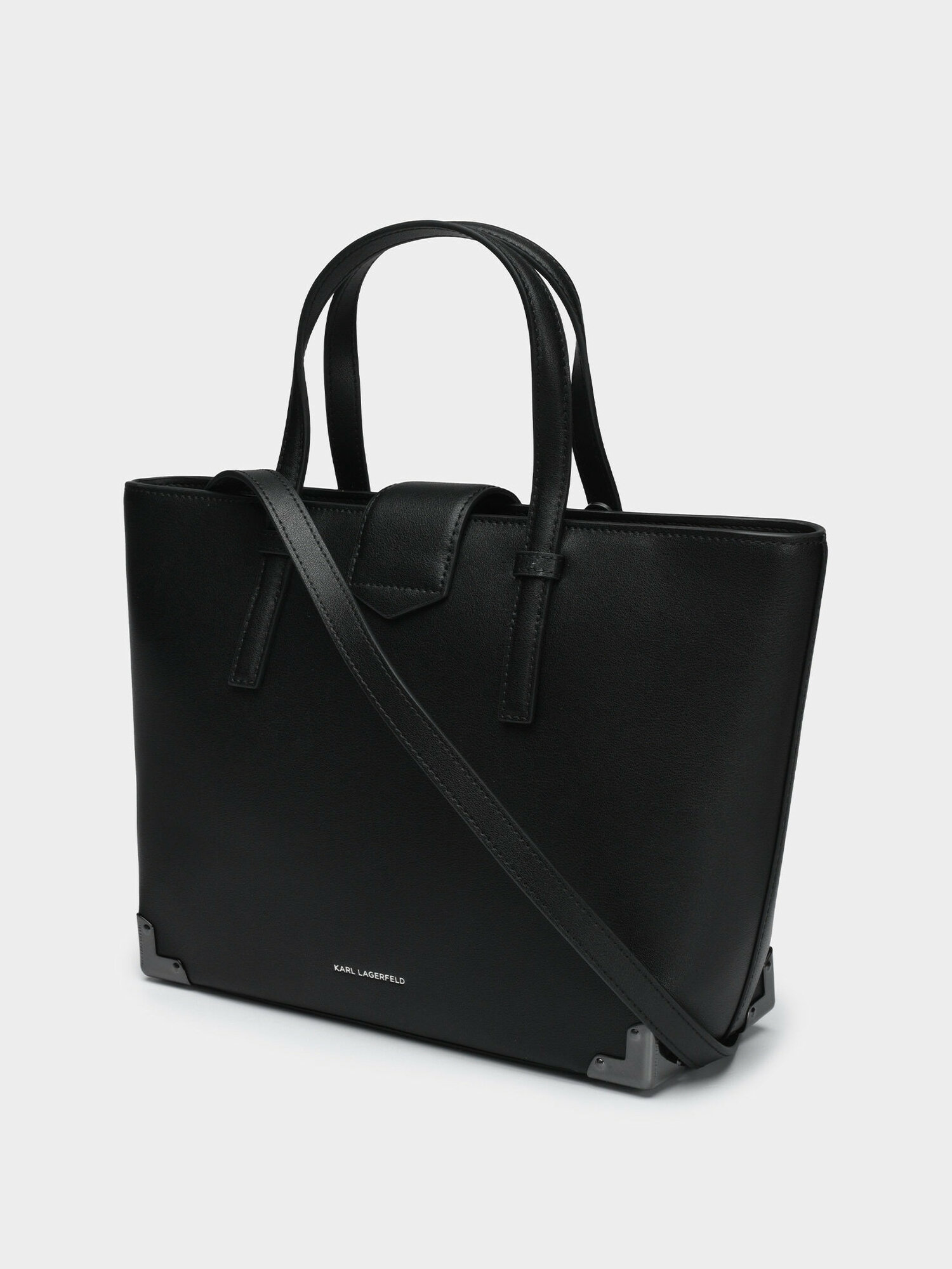 Сумка тоут Karl Lagerfeld K/TRUNK, фактура матовая, зернистая, черный — фото 1