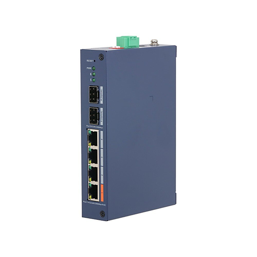 Коммутатор Dahua DH-CHS4206-4GT-60 — 4 порта PoE, 2 SFP, 60 Вт, L2