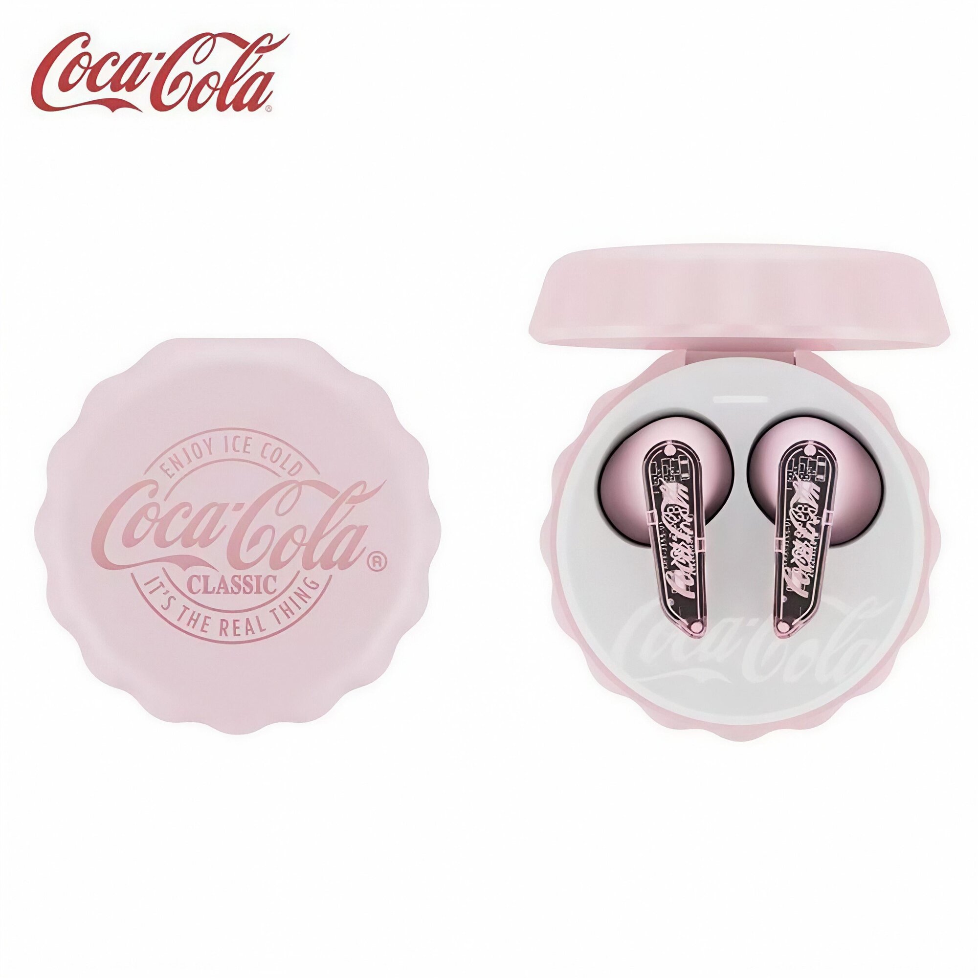 Беспроводные Bluetooth наушники Coca-Cola T13 в виде крышки бутылки, полу-вкладыши, игровые, спортивные, подарок