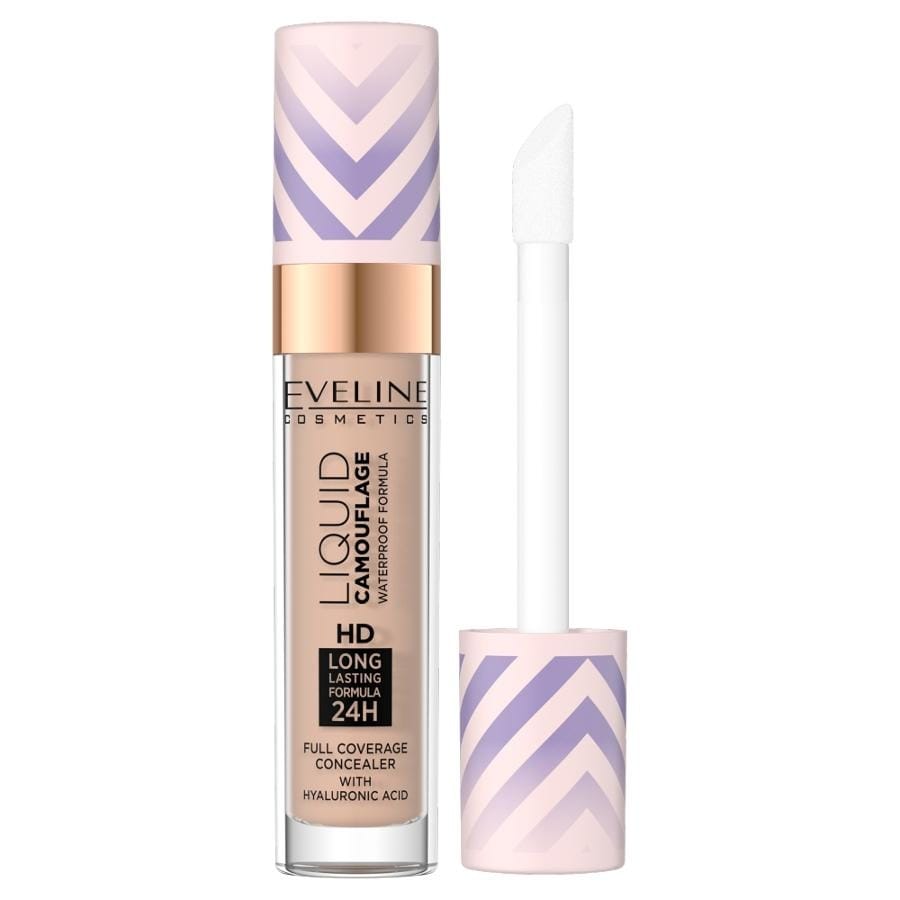 Консилер Eveline Cosmetics Liquid Camouflage водостойкий камуфлирующий корректор с гиалуроновой кислотой, 06 Medium Beige, 7.5 мл