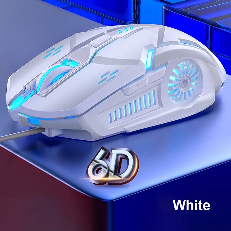 Белая игровая мышь YINDIAO G5 RGB с подсветкой