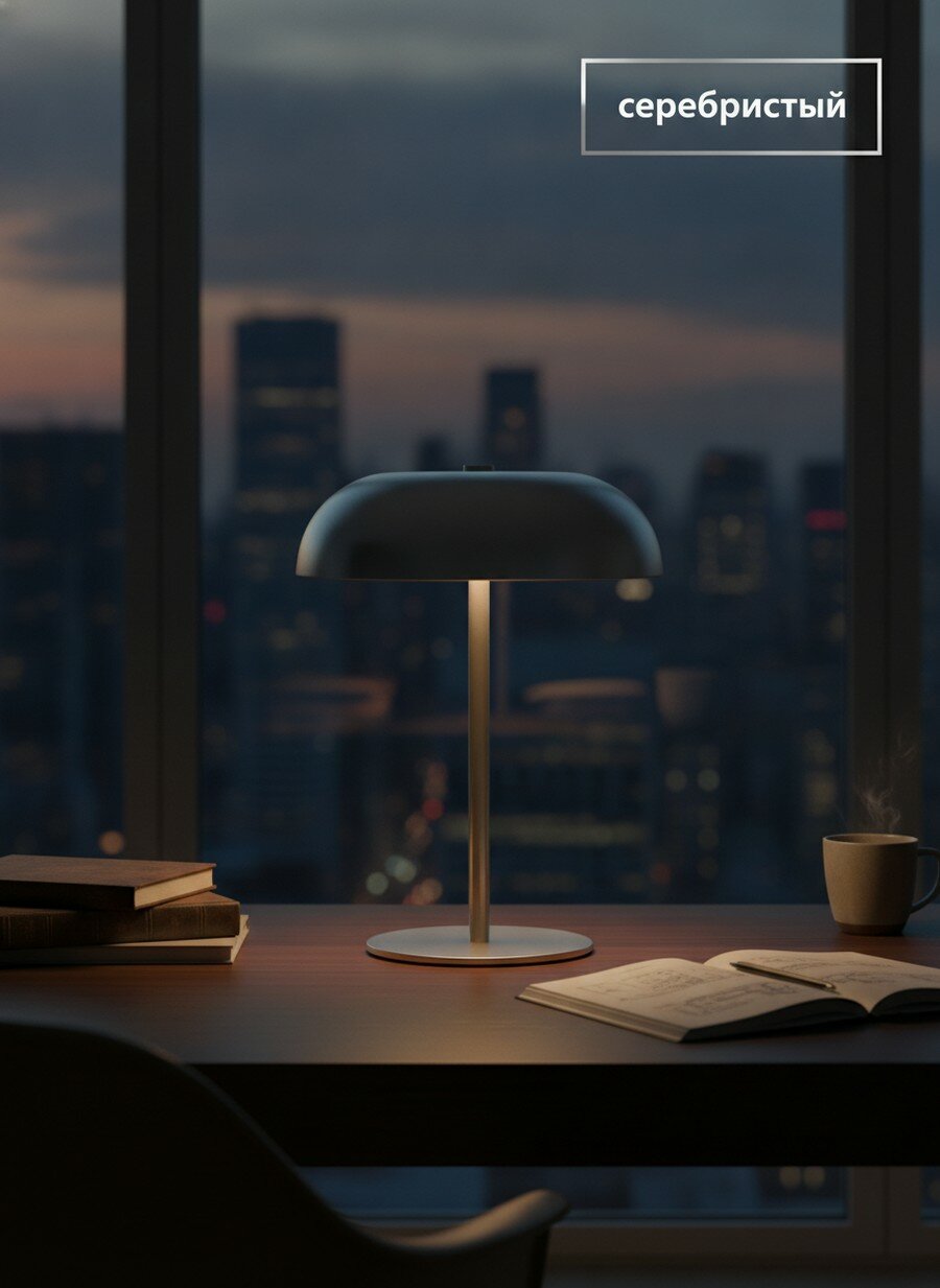Светодиодная настольная лампа LIGHT-Silvery-303 для работы и чтения, Мягкое освещение, Для кабинета