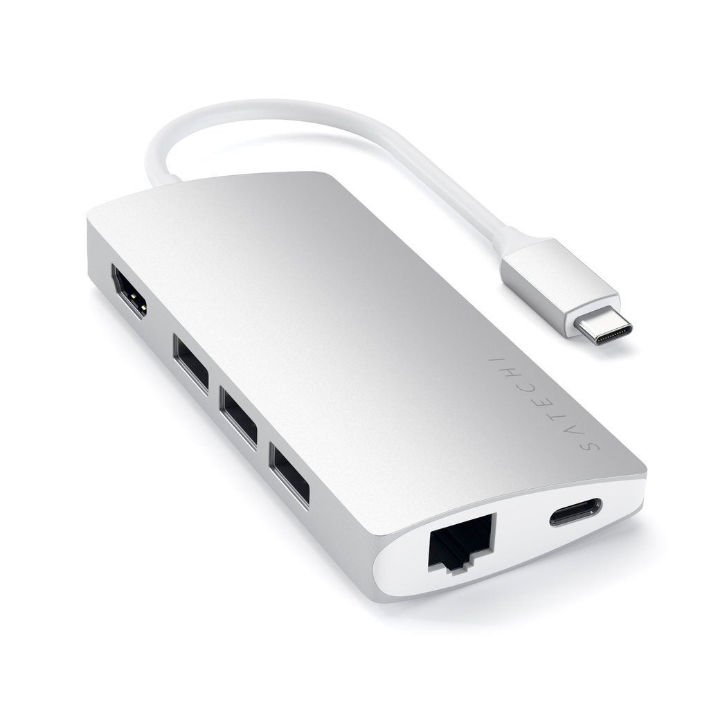 USB-концентратор Satechi Aluminum Multi-Port Adapter V2. ST-TCMA2S. Цвет: серебристый.
