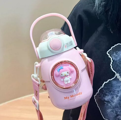 Стальная кружка с соломинкой MINISO в коллаборации с Toy Story, Hello Kitty, My Melody, Cinnamoroll 2319