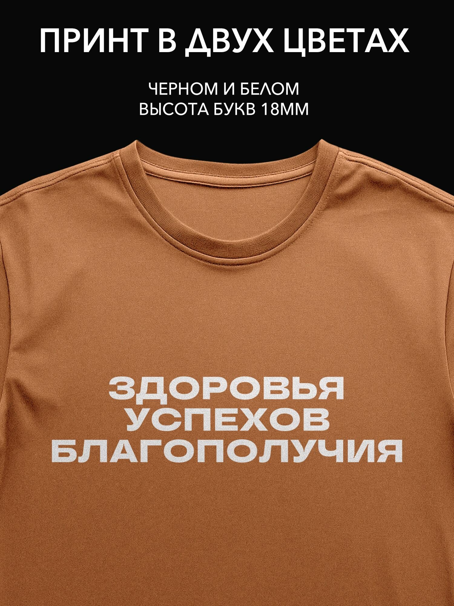 Термопринт надпись "Здоровья, успехов, благополучия" на одежду для брата оригинальный подарок для любого праздника!